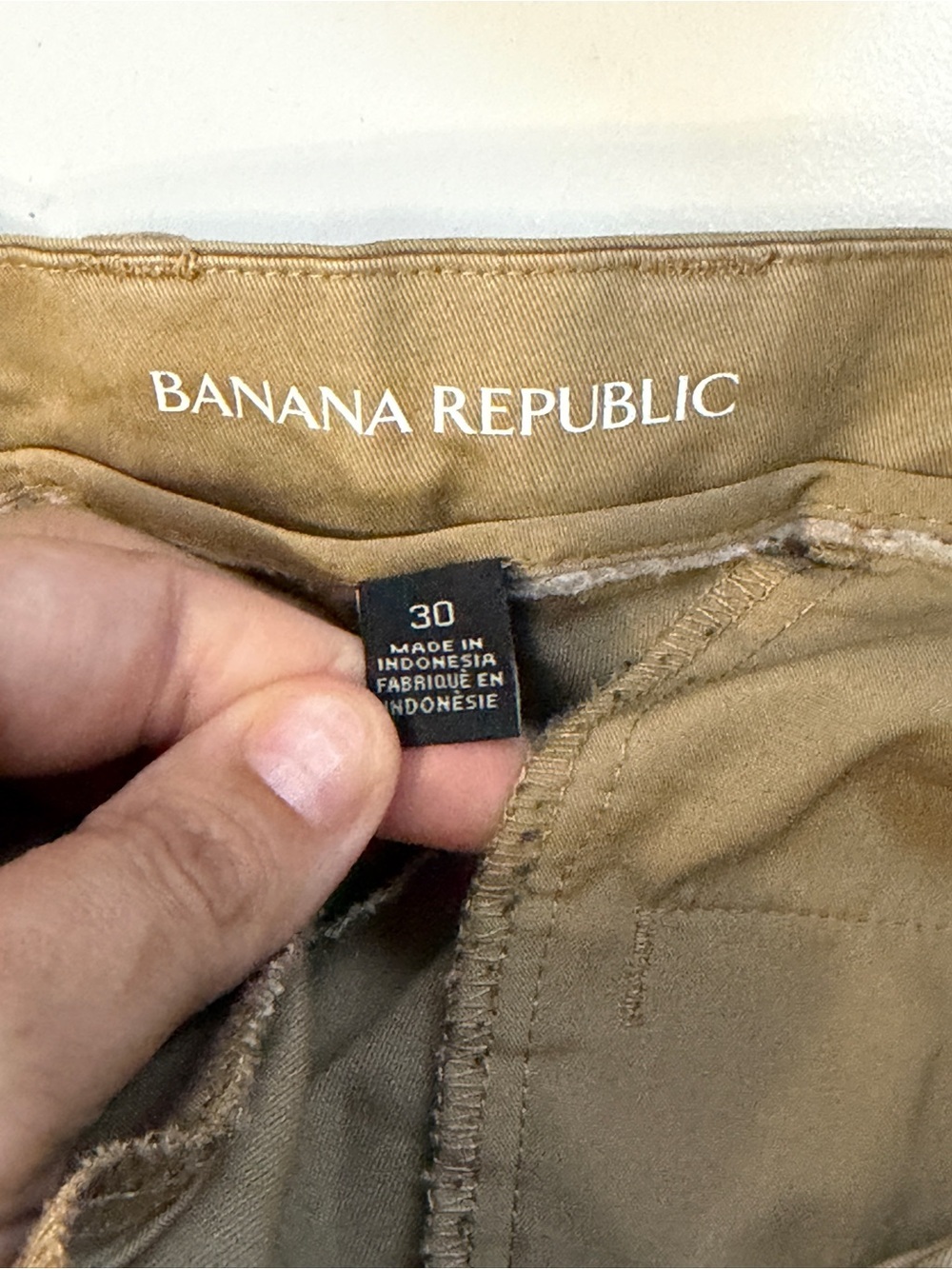 Banana Republic Mens Chino Shorts Size 30 Tan Khaki Preppy Flat Front Stretch - Picture 2 of 7